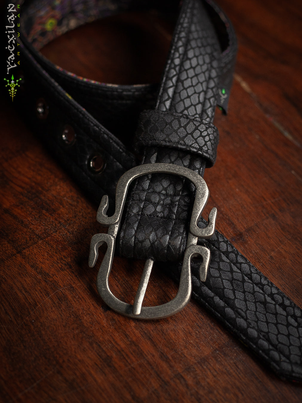 Belt / Fake Leather / - BLAK PYTHON Hook Buckle
